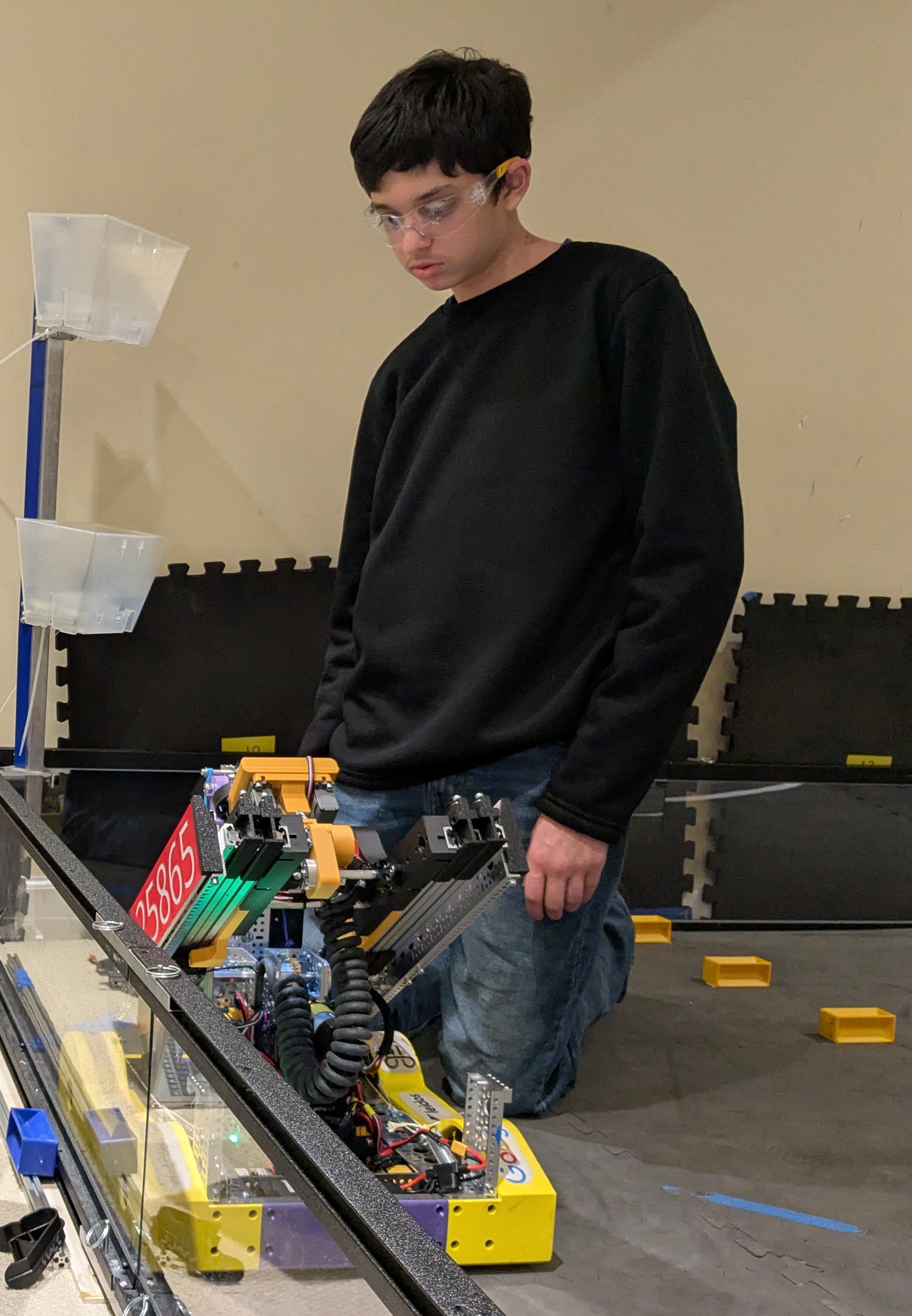 Deven testing the FeNiX robot