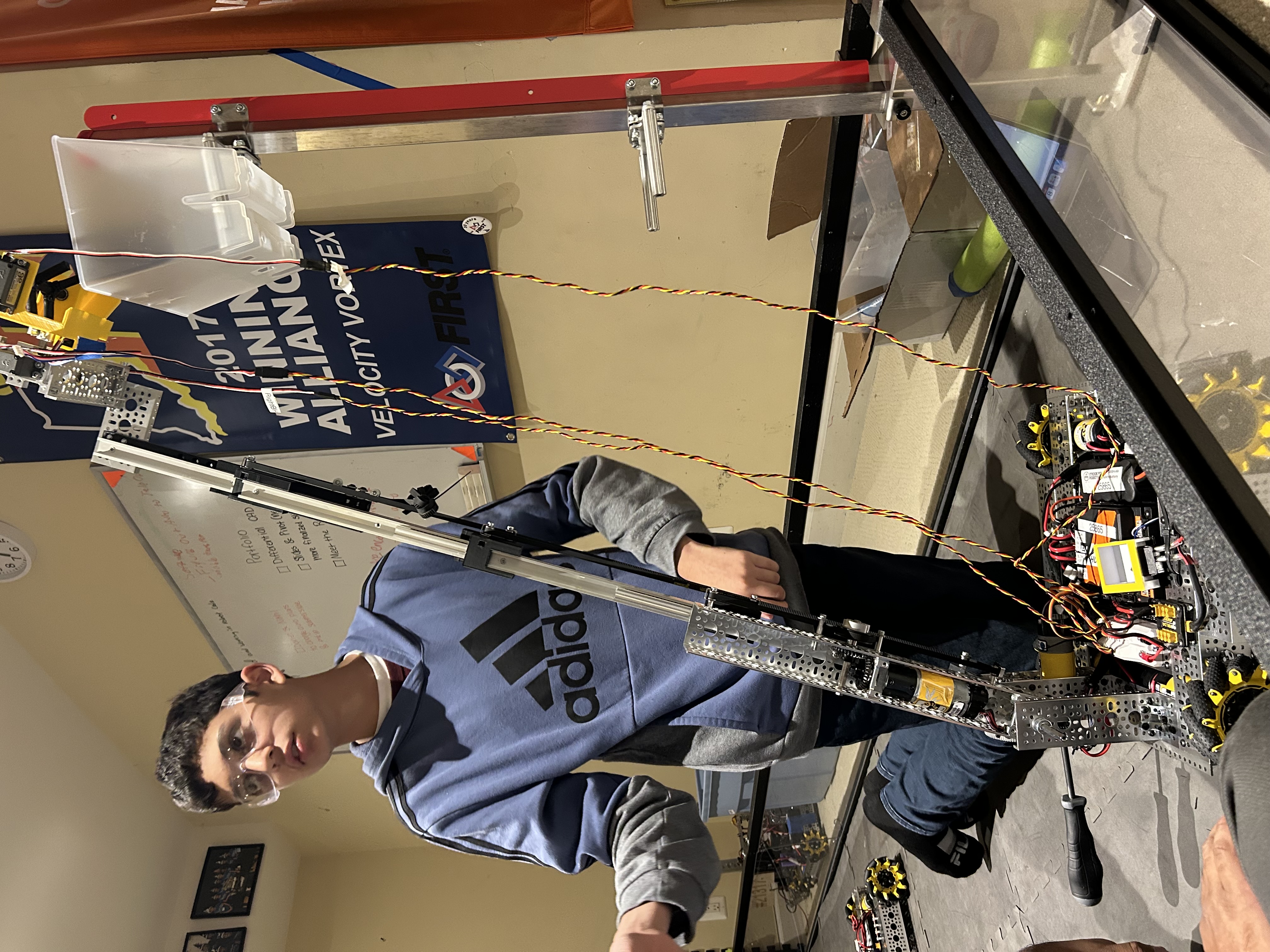 Deven testing the FeNiX robot